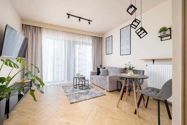 Zabrska 15 Katowice Creamy Studio Air conditioning Smart TV Parking