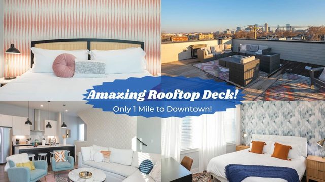 1 Mile to Downtown 4BR w/Rooftop