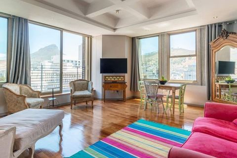 Sky high apartment above the city.