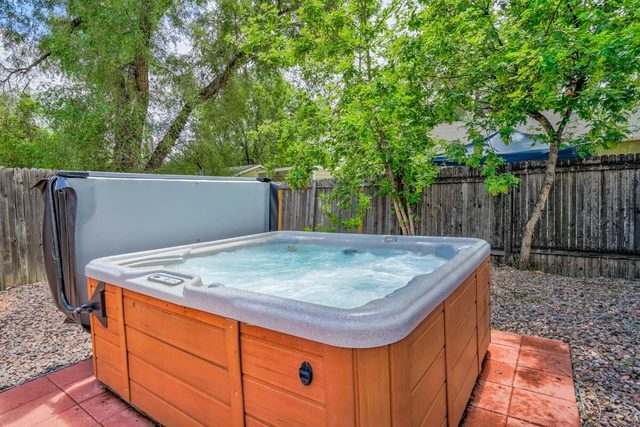 Hot tub and Pikes Peak porch near Colorado College
