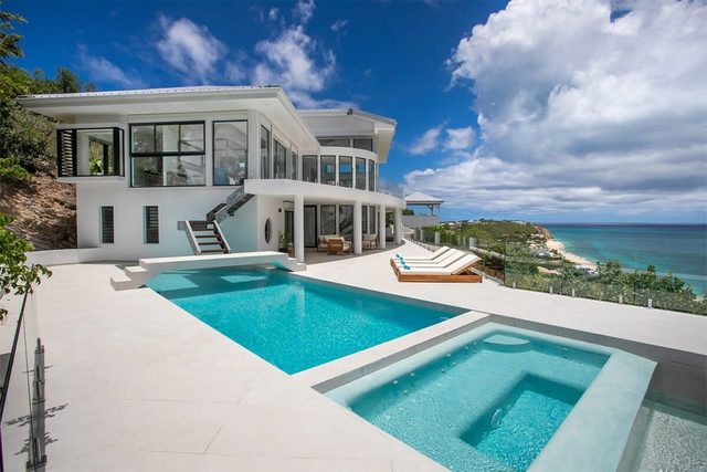 Aqua Rock (4 bedrooms) - Modern luxury ocean view villa with pool, Terres Basses, St. Martin — Lowlands