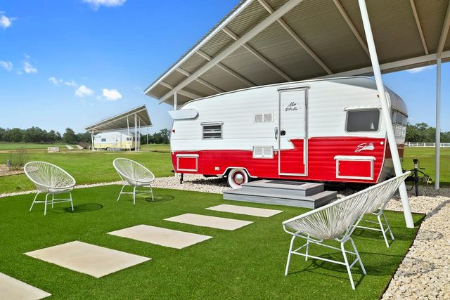 Miss Willie | Glamping | Pool | Outdoor Fireplace — Fredericksburg, TX