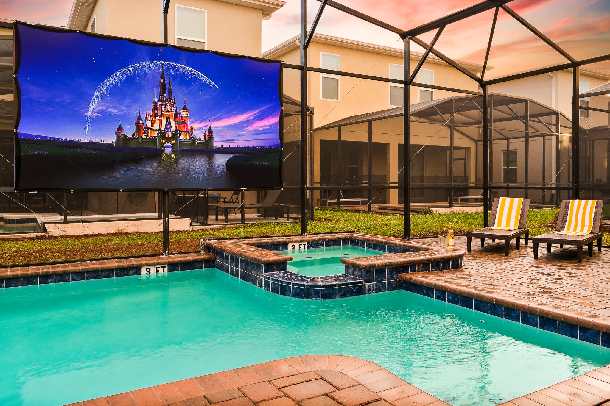 Family villa w/pool, hot tub & water park access