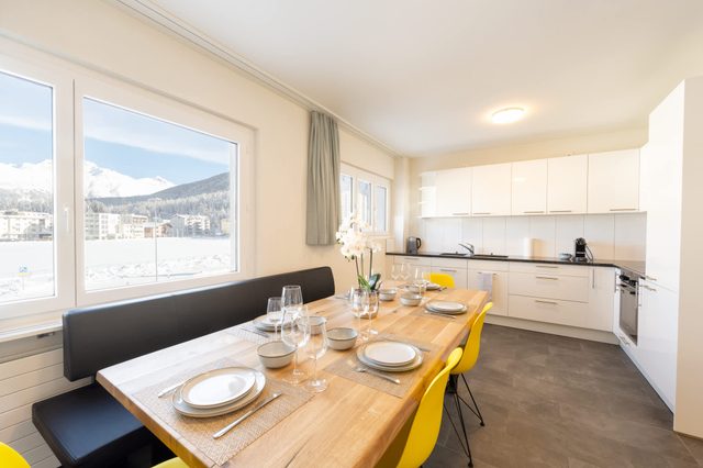 Balcony with Lake Views Near Corviglia Ski Lift — Sankt Moritz, Grisons