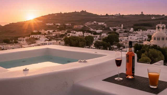 Poseidon’s Water Escape Santorini Rooftop Jacuzzi