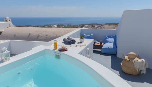 Artemis Sunset Santorini Stay Rooftop Jacuzzi View — Santorini, South Aegean