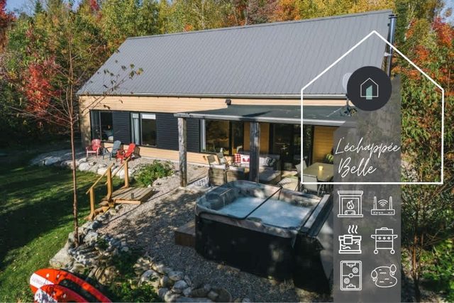 L'Échappée Belle- Lakefront Bliss, Private Spa Near Val Saint-Côme