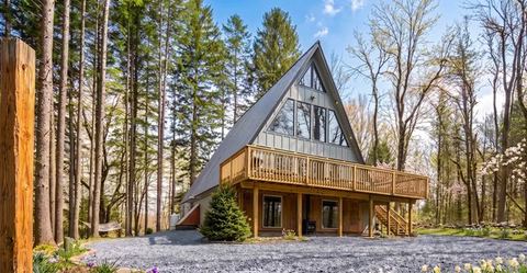 Pines A-Frame Cabin | Sauna | HotTub — Blakeslee, PA