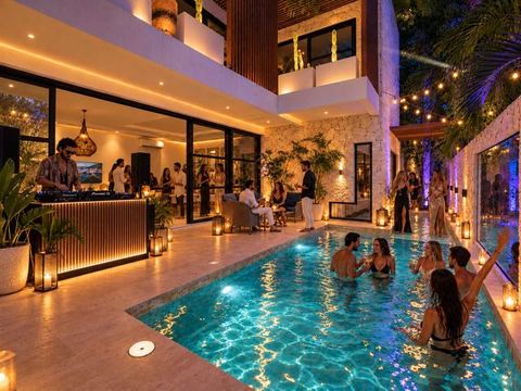 Swim-Up Villa · 4BR · Gated Aldea Zama · Renovated