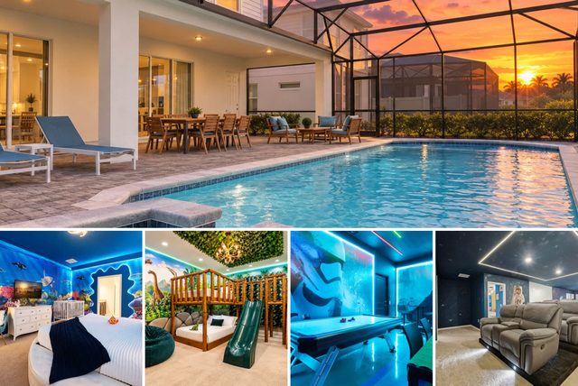 3029 Magical 10BR | Pool, Dino Slide & Games — Davenport, FL