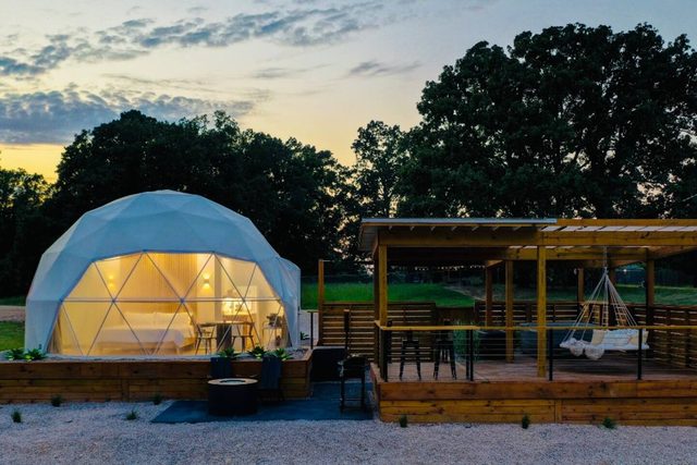 Luxury Glamping Dome “Sol” in Countryside w/HotTub — Pearcy, AR