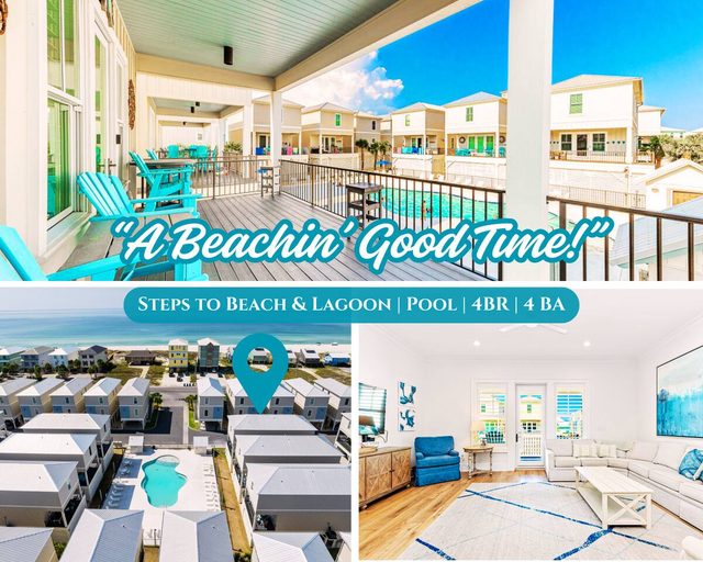 "A Beachin' Good Time" | Steps To Beach*Gulf Views*Pool*Lagoon*Fishing Pier*4BR*Sleeps 12*West Side Cottages