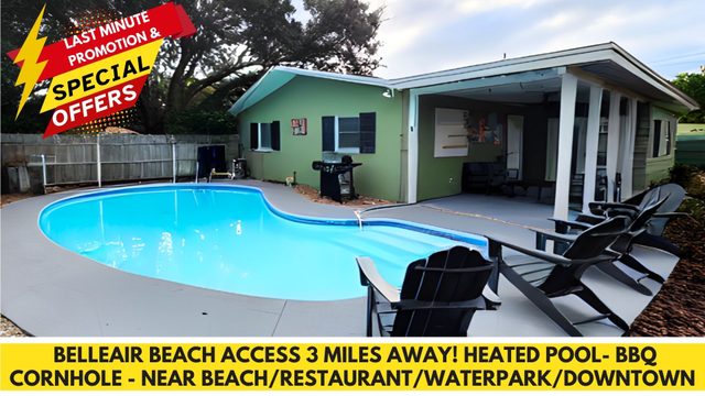HEATED POOL-BBQ-CORNHOLE GAME-NEAR BEACH/WATER PARK/DOWNTOWN/LAKE/PINELLAS TRAIL