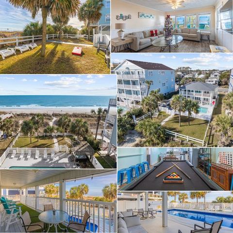 Lavish Accessible, On Ocean, 4 King Beds, Huge Private Pool, Yard, Spa, Patio, BBQ, & Game Tables — North Myrtle Beach, SC