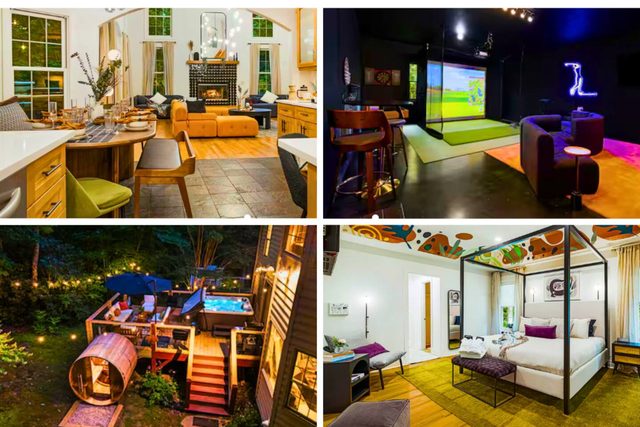 Epic BnB:GolfSim, Theatre, Speakeasy, Sauna+Hottub — Fairview, NC