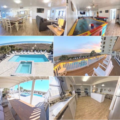 Oceanfront, Centrally Located, Huge 5k sq ft Home w Huge Private Pool, Hot tub, & Gameroom — North Myrtle Beach, SC