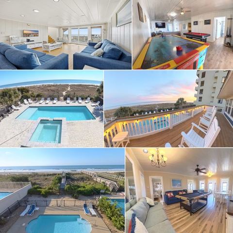 2 Oceanfront Single Family Huge Homes, 500 ft apart, 2 Private Pools, Sleeps 60 — North Myrtle Beach, SC