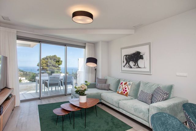 Apartment with open sea views in Mijas Pueblo