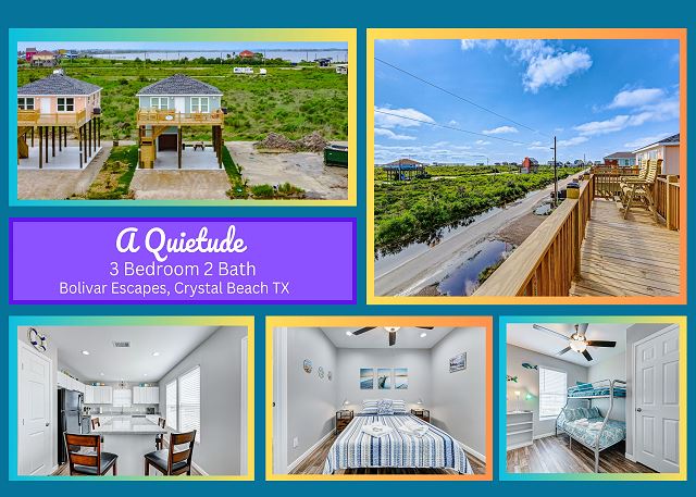 A Quietude is a lovely home, 3 bedrooms and 2 full bathrooms that sleeps 7.