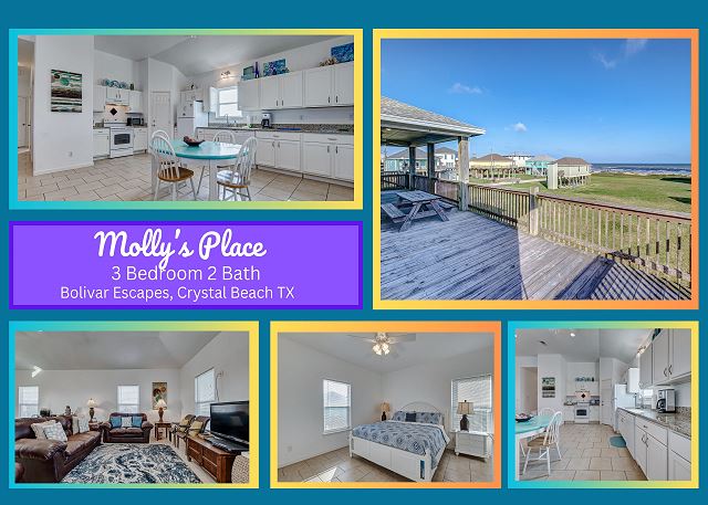 Molly's Place- Beach Views-3 bedroom 2 bath that sleeps 9. — Crystal Beach, TX