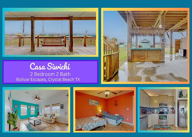 Casa Siwichi- Beachside- 2 bedroom 2 bath home sleeps 7. — Crystal Beach, TX