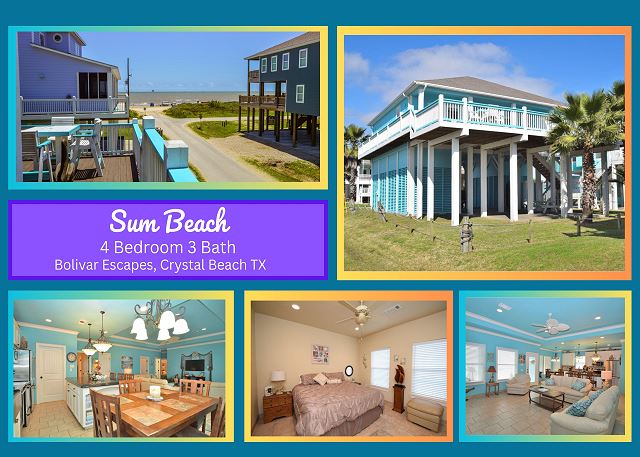 Sum Beach- Great Beach Views-4 bedroom 3 bath home sleeps 13. — Crystal Beach, TX
