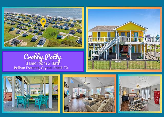 Crabby Patty- 3 bedrooms, 2 bathrooms, sleeps 8, pet-friendly.
