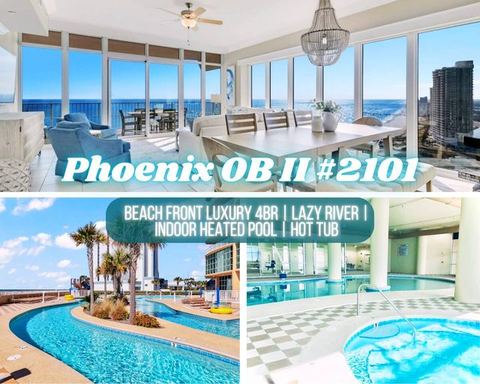 Phoenix Orange Beach II #2101 | Luxury Gulf Front 4BR*Heated Pool*Hot Tub*Lazy River*Gym*Sleeps 16